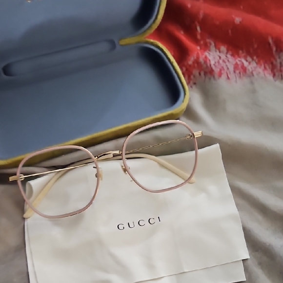 Gucci Blush Pink Square Glasses - Picture 1 of 5